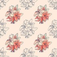Seamless pattern with lilies N5