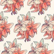 Seamless pattern with lilies N6