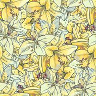 Seamless pattern with lilies N7