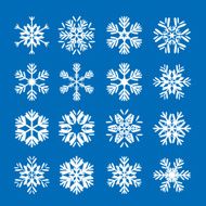 Set of white snowflakes N2