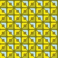 Seamless pattern geometric squares yellow green blue halves background