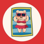 animal summer cartoon theme elements N9