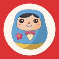 Matryoshka Russian traditional wooden doll theme elements N6