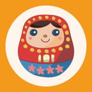 Matryoshka Russian traditional wooden doll theme elements N12