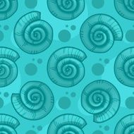 Seamless pattern with sea shells
