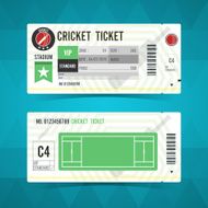 Cricket ticket card modern design Vector illustration