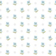 watercolor flowers and dots seamless vector pattern N3