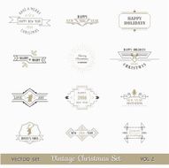 Vector Set Christmas Calligraphic Design Elements and Page Decoration