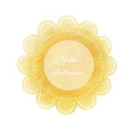 Circle banner on light love yellow vintage background