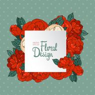 Vintage floral vector frame N9