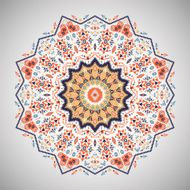 Ornamental round geometric pattern in aztec style N7