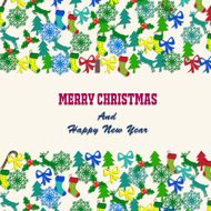 Merry Christmas with decorations elements N4