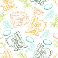 Pastel hand-drawing easter pattern