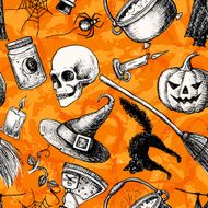 Vector Seamless Halloween Pattern N30
