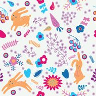 seamless pattern with cute rabbits N2