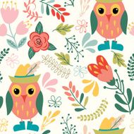 Seamless pattern with cartoon characters