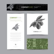 Template of identity for olive oil company and restaurant cafe