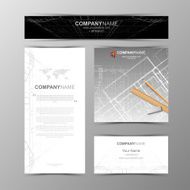 Business cards design with cityscape sketch for architectural co