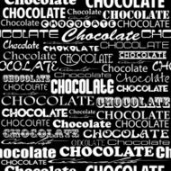 Seamless chocolate pattern with word of different