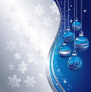 Background with Christmas baubles and snowflakes N4