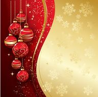 Background with Christmas baubles and snowflakes N6