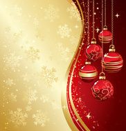 Background with Christmas baubles and snowflakes N7