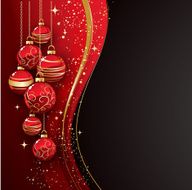 Background with Christmas baubles and snowflakes N8