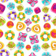Seamless background with colorful candies on a white N2