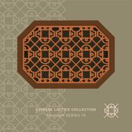 Chinese window tracery polygon frame 18 round cross