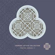 Chinese window tracery trefoil frame 17 polygon flower