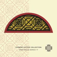 Chinese window tracery semicircle frame 17 polygon flower