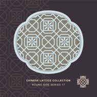 Chinese window tracery round side frame 17 polygon flower