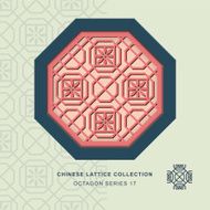 Chinese window tracery octagon frame 17 polygon flower