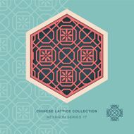 Chinese window tracery hexagon frame 17 polygon flower