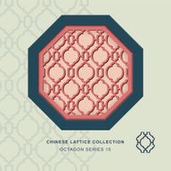 Chinese window tracery octagon frame 15 diamond round