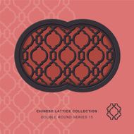 Chinese window tracery double round frame 15 diamond