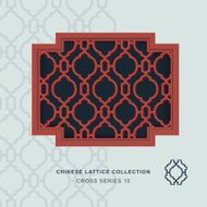 Chinese window tracery cross frame 15 diamond round