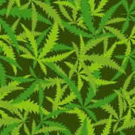 Cannabis leafs seamless pattern Vector background of narcotic