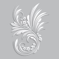 Flowers and floral elements cut from paper