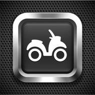 Motorcycle Moped on Black Square Button