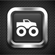 Monster Truck on Black Square Button
