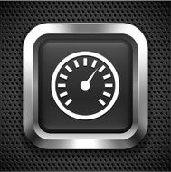 Dashboard Speedometer on Black Square Button