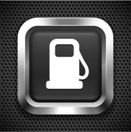 Gas Pump on Black Square Button