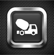 Cement Truck on Black Square Button