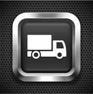 Delivery Truck on Black Square Button