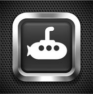 Submarine on Black Square Button