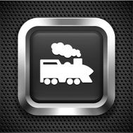 Steam Train on Black Square Button
