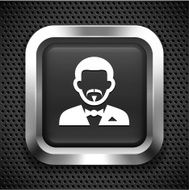 Man in Tuxedo on Black Square