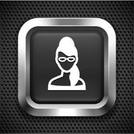 Fashionable Woman with Glasses on Black Square N2