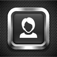 Woman with Short Hair on Black Square